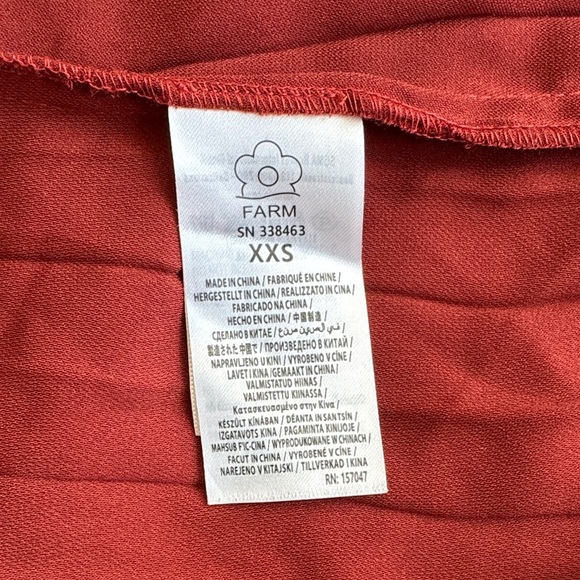 NWOT FARM Rio Terracotta Pleated Midi Skirt - Picture 10 of 12